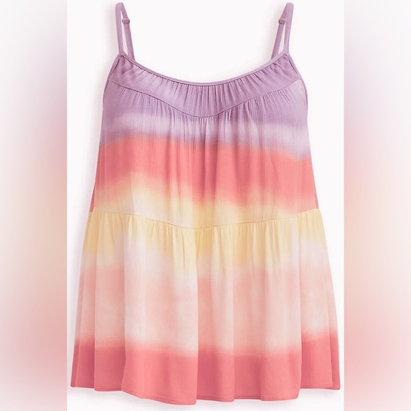 Torrid Multicolor Stripe Gauze Tiered Babydoll Cami - Picture 4 of 7